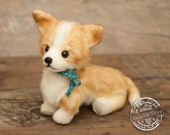 Cute Lebensechte Realistischen Plüsch Corgi Hund Puppe Stofftier Spielzeug Weihnachtsgeschenk 
