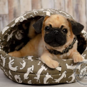 Pug puppy  handmade toy , portrait toy, replica, teddy dog ,Teddy ,Toy , dog ,plush dog