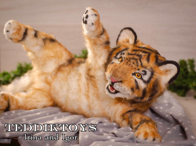 Tiger cub Cleo, Tiger Teddy, kitten, Artist Bears, stuffed animals, stuffed toy, stuffed tiger image 6