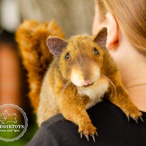 Realistic Handmade Plush Squirrel - Custom Stuffed Animal with Silicone Parts