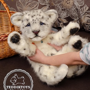 Snow Leopard (made to order ), stuffed toy, handmade toy , Portrait pet , handmade animal by photo