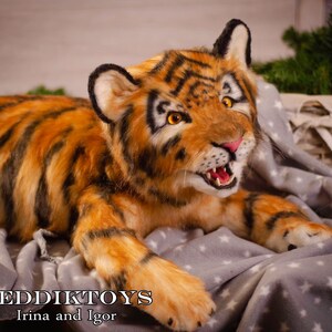 Tiger cub Cleo, Tiger Teddy, kitten, Artist Bears, stuffed animals, stuffed toy, stuffed tiger image 2