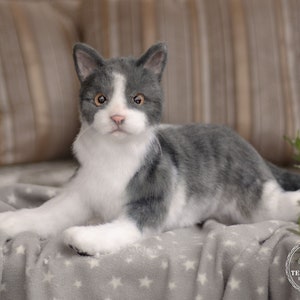 Kitten Realistic life size cat. OOAK artist Handmade collectible animal by photo(made to order))