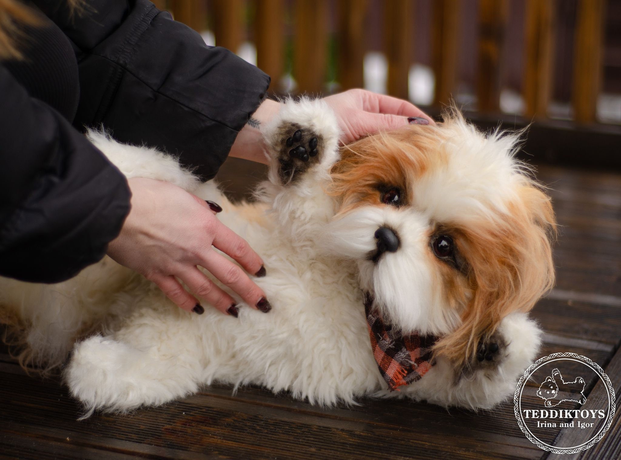 手作りシーズー子犬ぬいぐるみ：リアルなコレクター向けテディ犬（受注