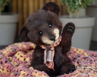 Stuffed bear ,artist collectible stuffed teddy bear handmade toy cute realistic teddybear best