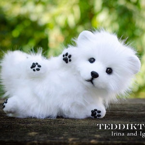 Spitz handmade toy , teddy dog ,Teddy ,Toy , little Spitz , pomeranian ,dog ,plush dog,