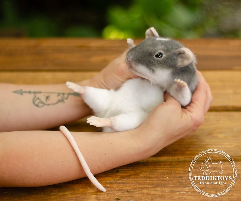Ratti di peluche realistici fatti a mano - Animali di peluche personalizzati con parti in silicone immagine 9