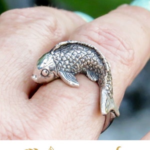 carved Koi fish ring