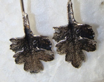 silver Chrysanthemum leaf earrings