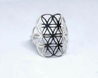 Sterling Silver Flower of Life Ring