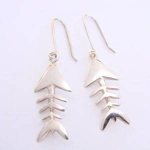 Sterling Silver Fishbone Hook Earrings image 2