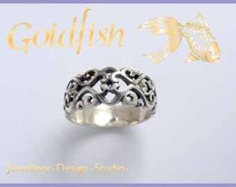 Sterling Silver filligree Dome ring