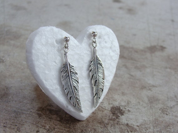 Silver Feather Earrings | Silver Sun