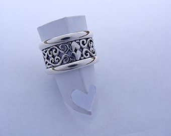 Two Hearts filligre Sterling Silver with Trims