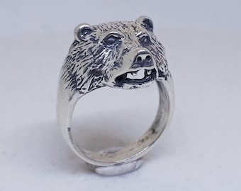 Handcrafted Sterling Silver Bear Ring