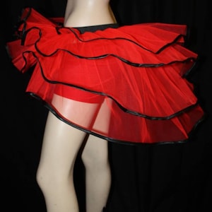 Red  peacock bustle burlesque tutu ribbon skirt dance fancy halloween christmas