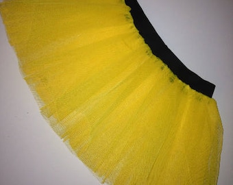 Adult Plus Size Women Girls Yellow Tutu Skirt For Dance Party Ruffled Tulle Halloween Christmas Clubwear