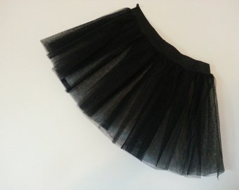 Black Tutu Skirt For Dance Party Ruffled Tulle Skirt adult