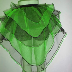 Green with Black Peacock sequin Burlesque Tutu Skirt Dance Rave Halloween Fancy
