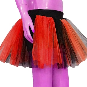 Red Black Stripe 2 Tone Tutu Skirt For Dance Party Ruffled Tulle Skirt adult CHRISTMAS Halloween Party Dance Race Fast Ship