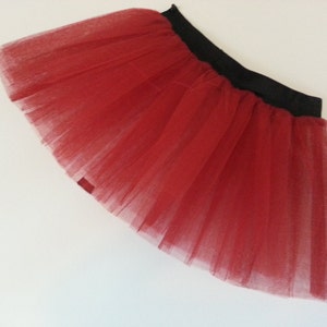 Plus Size Red UV Tutu Skirt For Dance Party Ruffled Tulle Skirt adult