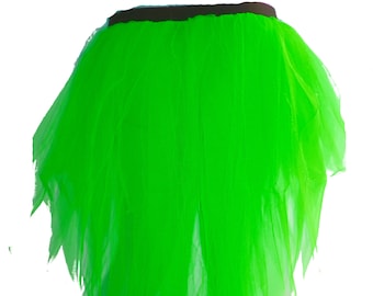 Grüne sieben 7 Schichten Neon UV fluoreszierende Pfau treiben trashig Spitz Tutu Rock Halloween Flo Emo Phantasie Tanz Partei Verein Rave Frauen Mädchen