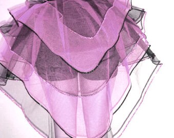 Baby Pink with Black Peacock sequin Burlesque Tutu Skirt Dance Rave Party Clubbing Halloween Fancy Teen Girls Women