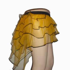 Yellow peacock bustle burlesque Sequin Trimmed  tutu skirt rave fancy halloween Christmas