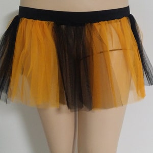 Plus Size Yellow Black Two Tone Tutu Skirt For Dance Party Ruffled Tulle Skirt adult Halloween
