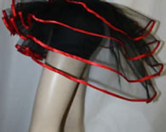 Black  peacock bustle burlesque tutu ribbon skirt dance fancy halloween christmas