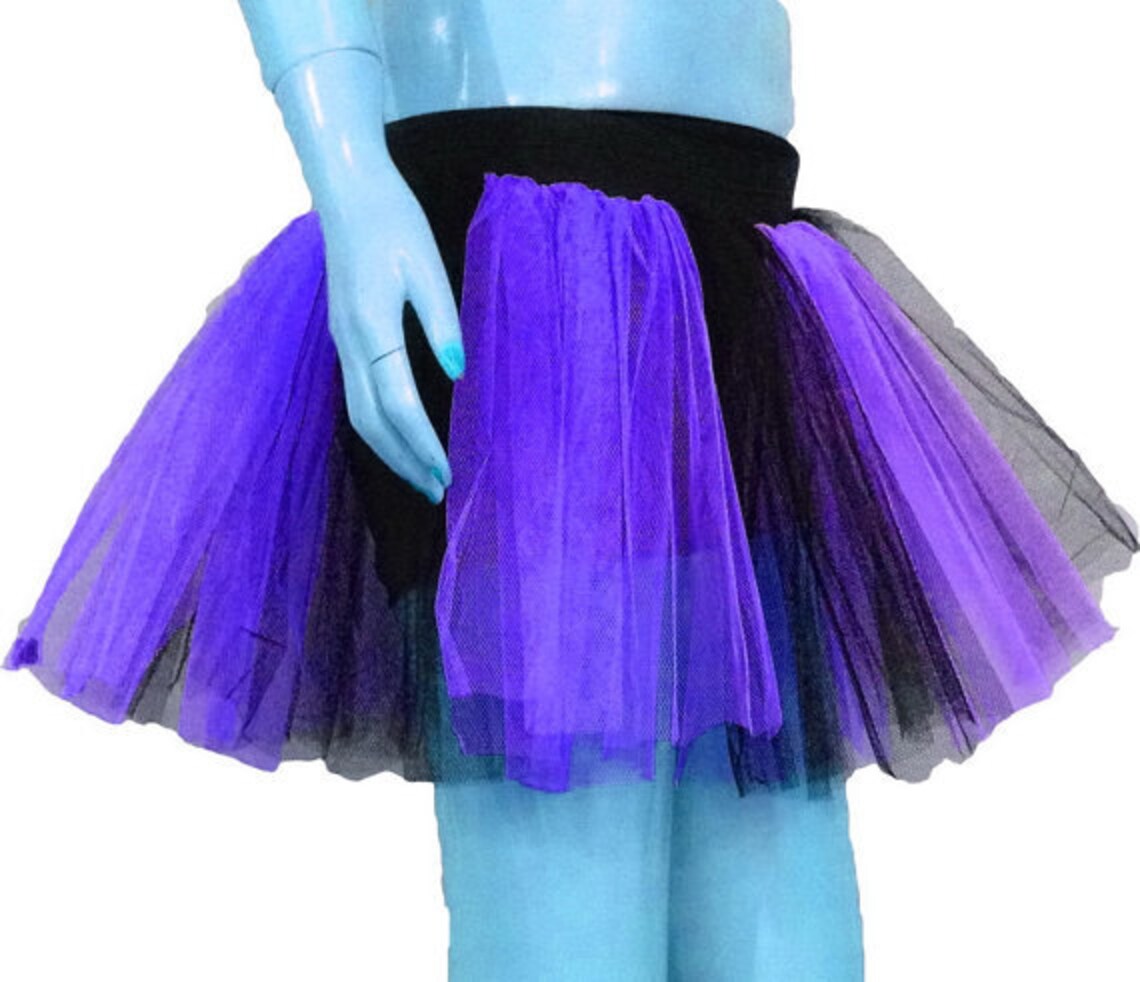 Large Tutu Plus Size White Black Two Tone Tutu Skirt for Dance Party Ruffled Tulle ...