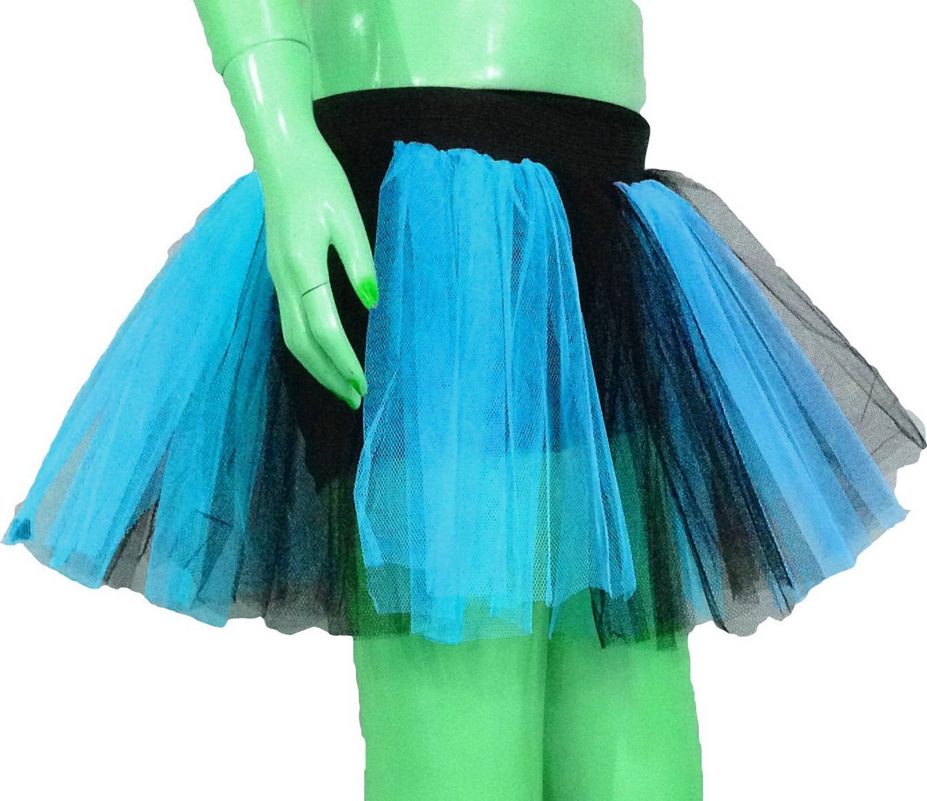 Jupe Tutu Rayée Blanche Et Verte – Taille Unique – Danse, Clubwear, Soirée Halloween