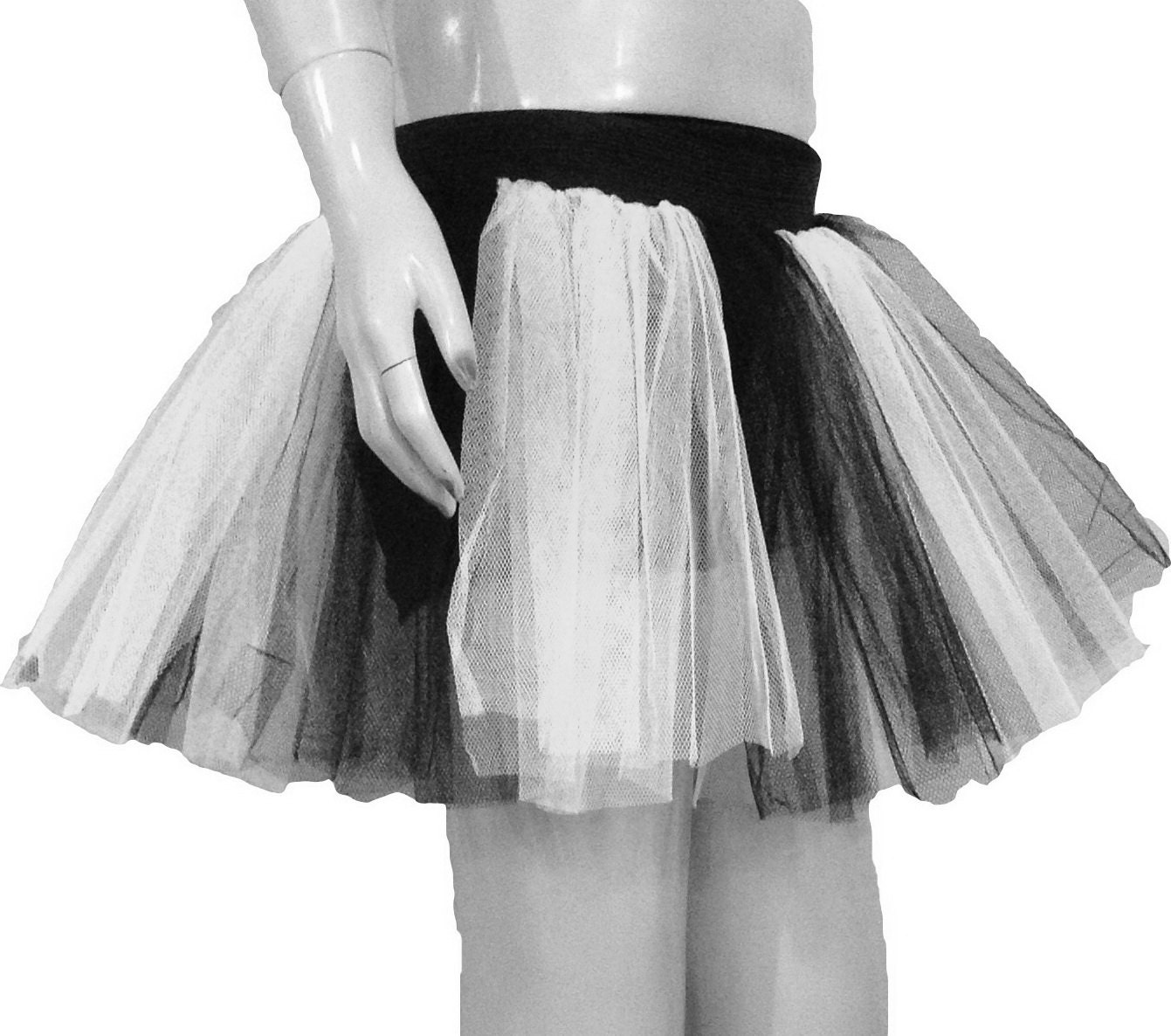 1 pieza multiusos blanco/negro falda tutú enagua hilo de cristal Lolita  medio vestido enagua falda deshuesada Halloween Navidad traje accesorio, Moda de Mujer