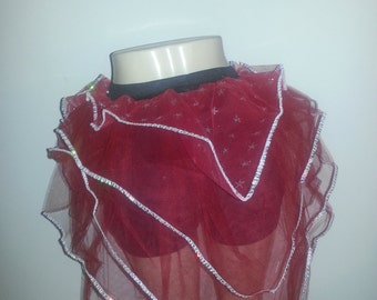 Red Star Peacock Bustle Burlesque Tutu Skirt Dance Rave Halloween Fancy