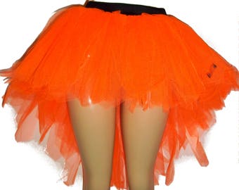 Seven 7 Layers Neon UV Fluorescent Peacock Bustle Trashy Pointed Ruffle Tutu Skirt Halloween Christmas Dance Party Club Rave Women Girls