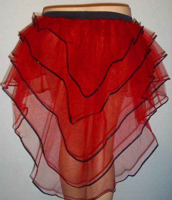 Black Burlesque Tutu Skirt Bustle Showgirl Halloween Angel Hen Night Fancy Dress