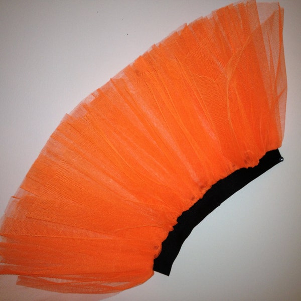 Orange Neon UV Tutu Skirt For Dance Party Ruffled Tulle Skirt adult