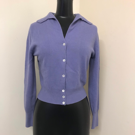 Vintage 50s Lilac Cashmere Cardigan