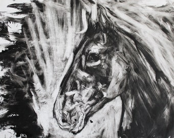 Drypoint Horse Print