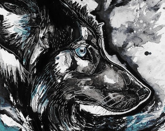 Winter Wolf Print