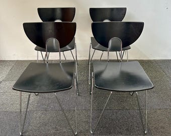 One of 6 'mikado 1800' Stacking Chairs by Walter Leeman for Kusch