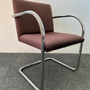 Classic Midcentury Brno Tubular Chairs by Mies van der Rohe for Gordon International (Brown/Chrome)