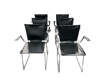 ICF Pelle Contemporary Chairs (Set of 6)