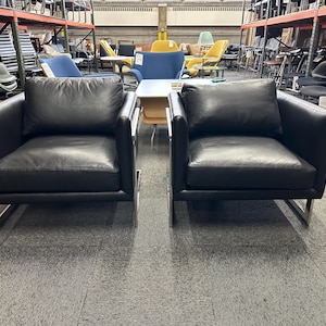 Pair of Thayer Coggin Milo Baughman T-Back Lounge Chairs