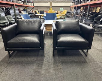 Pair of Thayer Coggin Milo Baughman T-Back Lounge Chairs