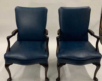 Vintage Leatherette Chair Pair