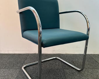 Mies van der Rohe Brno Chair for Gordon International: Mid-Century Modern Blue Chrome