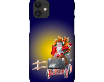 Santa Claus, Wagon, Toys, Phone Case, iPhone, Samsung, Tough Case Or Snap Case, Midnight Blue