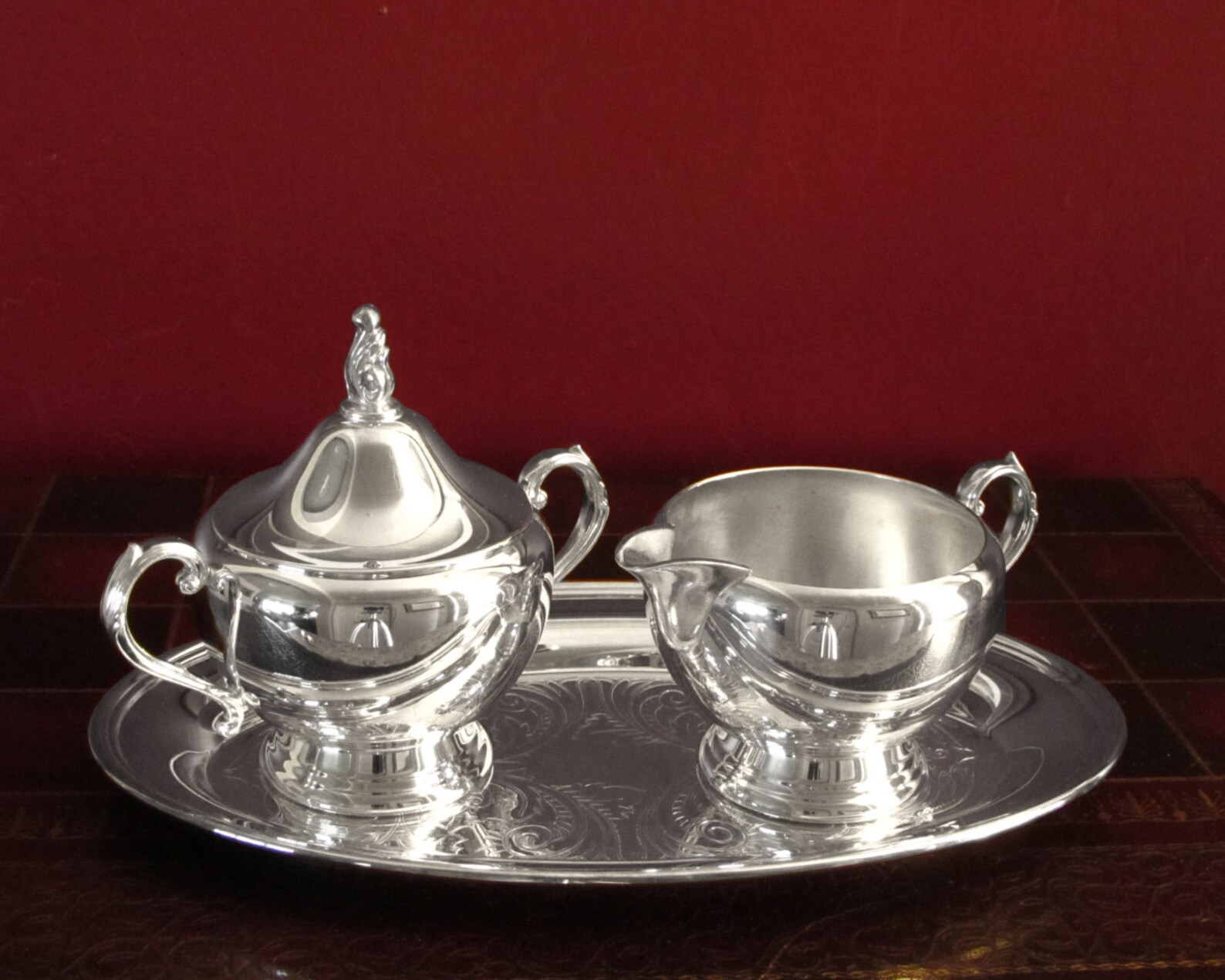 Oneida Silverplate Creamer and Sugar and Early American Oval Etsy