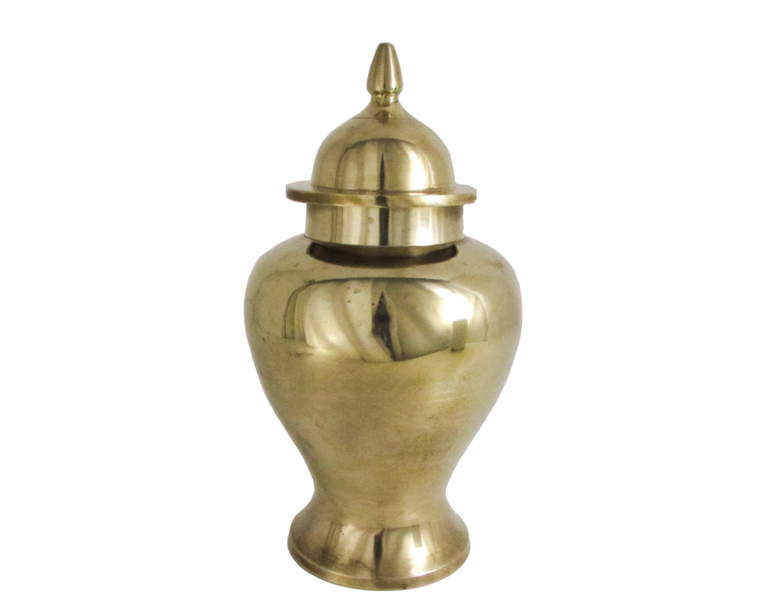 Brass Temple Urn Hollywood Regency Ginger Jar with Lid 9 Etsy